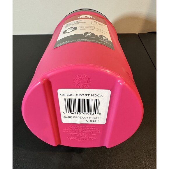 New Igloo Sport Beverage Cooler 1/2 Gallon Capacity With Hooks- Pink - Picture 2 of 9
